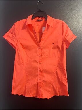 Ny&Co Coral Short-Sleeve Button-Up Blouse